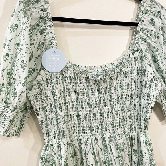 Last Chance! New Hill House Naia Cotton Nap Mini Dress Green Vine XL - Picture 6 of 10